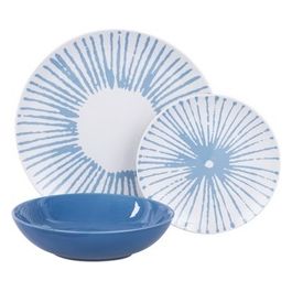 Set Tavola 18 Pezzi Jelly in Porcellana/Stoneware Blu