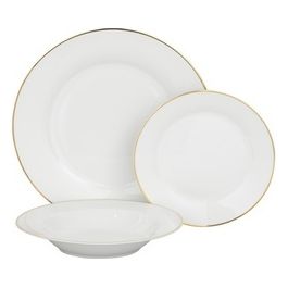 Set Tavola 18 Pezzi Sogno Filo Oro in Porcellana