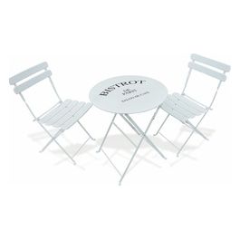 Set tavolo  due sedie in metallo da esterno, richiudibile e salvaspazio, Bistrot
