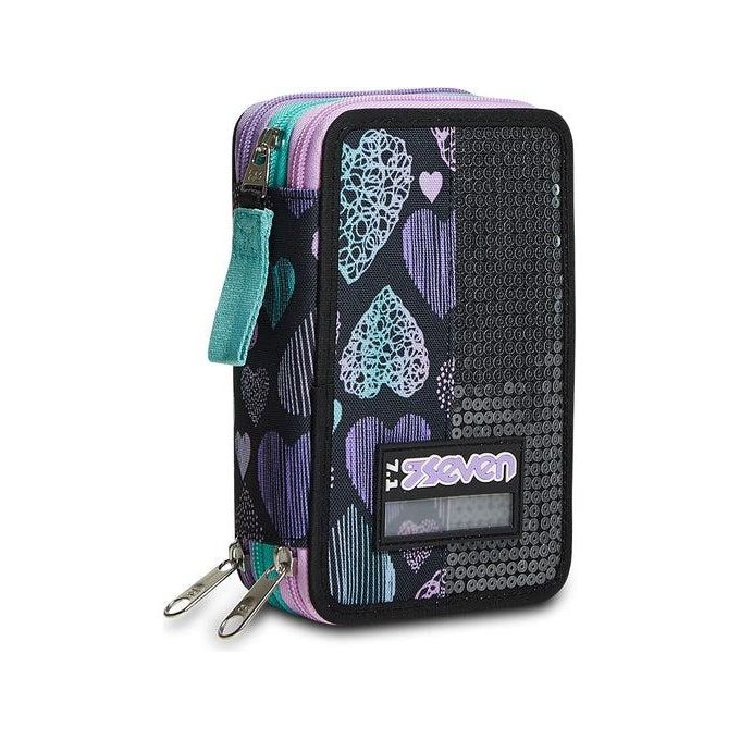 Seven Astuccio 3 Zip Patchyheart Girl