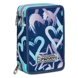 Astuccio Scuola 3 Zip Viola Verde Acqua Crystal Purple