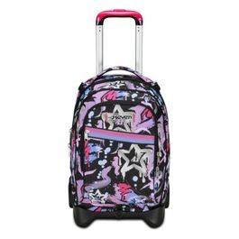 Trolley Scuola Jack 2 Ruote Nero Fucsia Mark On Girl