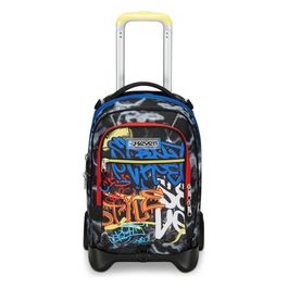 Trolley Scuola Jack 2 Ruote Nero Giallo Mark On Boy