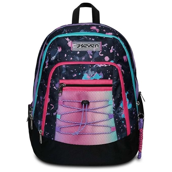 Seven 200102353-414 Advanced Zaino Scuola Doppio Scomparto 30 lt con Tasca Porta PC e Speaker Wireless colore Fluo