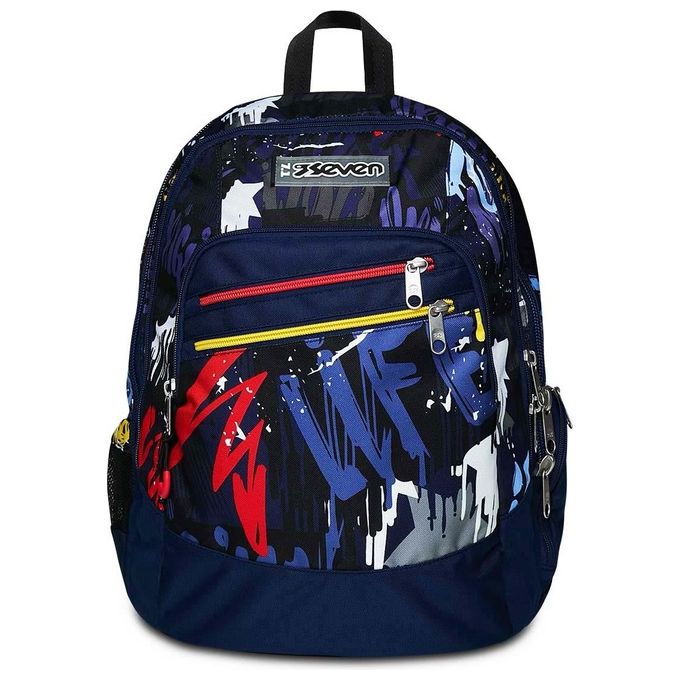 Seven 200102334-550 Advanced Zaino 30 lt Doppio Scomparto Schienale Preformato e Traspirante Tasca Porta PC Tablet Colore Nero