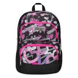Zaino Scuola Adavanced Pockets Nero Fucsia Draft Heart