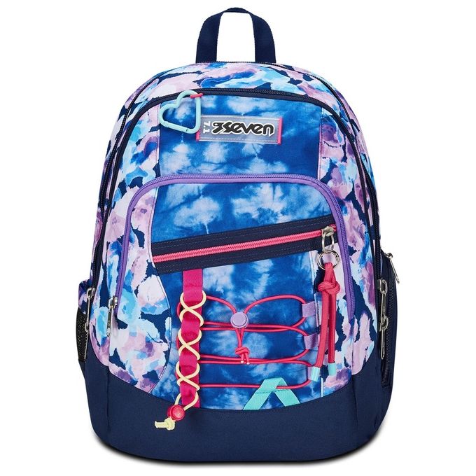 Seven 200102446-574 Advanced Zaino Scuola Doppio Scomparto 32 L Tasca Porta PC Tablet Schienale Anatomico Spallacci Imbottiti Colore Viola Fucsia
