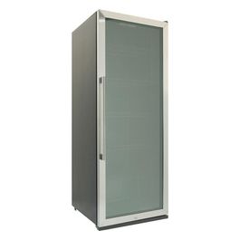 FKS 8841 Frigorifero per bevande con porta in vetro per bottiglie adatto per uso professionale con luce LED e serratura nero