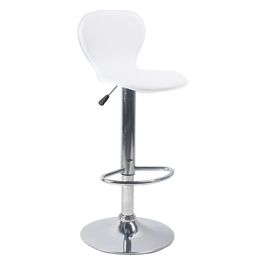 Sgabello da Bar Orlando Seduta Pvc Struttura in Metallo 40x46cm/H86cm Bianco