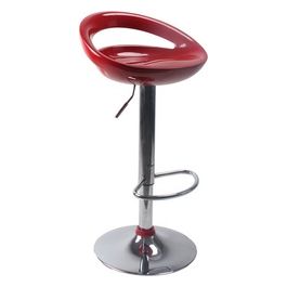 Sgabello da Bar Seattle in Abs e Metallo 46x42cm/H95cm Rosso Lucido