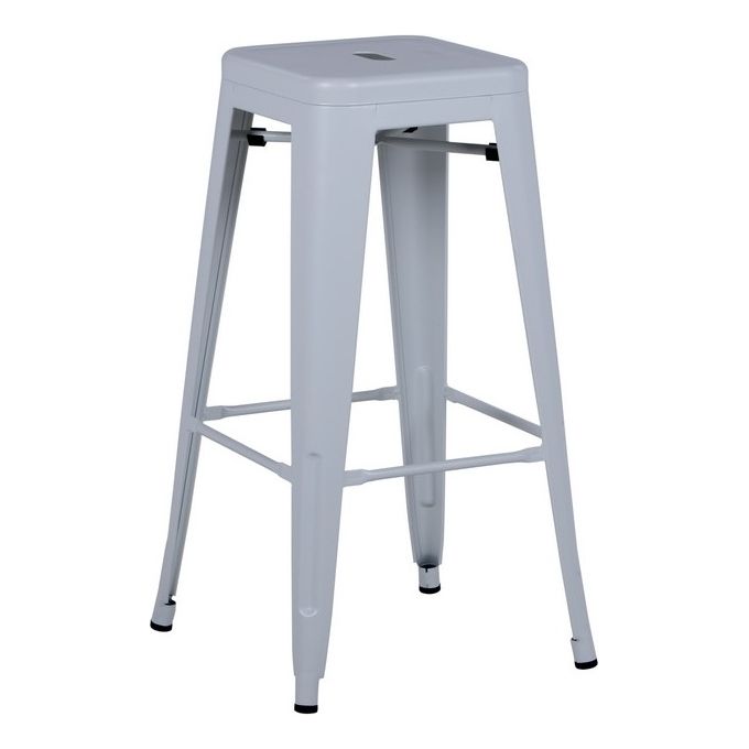 Sgabello da Bar Victoria in Metallo 42x42cm/H76cm Bianco