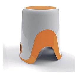 Sgabello Wendy Bianco/Arancio Resina 38,9x35,6x32,6 Cm