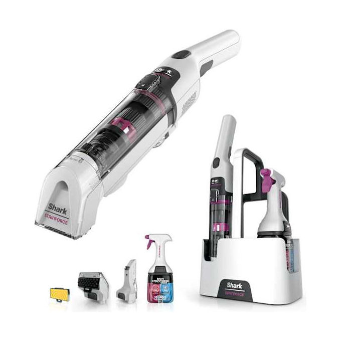Shark HX100EUT Aspirapolvere Senza Filo 100W Smacchiatore Nero Rosa Bianco