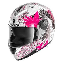 Casco integrale in termoplastica a doppia visiera RIDILL 1.2 NELUM Bianco-Rosa-Nero