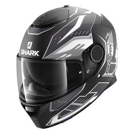 Casco integrale in fibra a doppia visiera SPARTAN 1.2 ANTHEON MAT Nero-Bianco-Nero Opaco