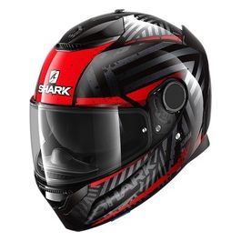 Casco integrale in fibra a doppia visiera SPARTAN 1.2 KOBRAK Nero-Rosso