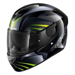 Casco integrale a doppia visiera D-SKWAL 2 MERCURIUM   Nero-Antracite-Verde