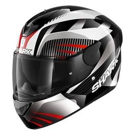 Casco integrale a doppia visiera D-SKWAL 2 MERCURIUM   Nero-Bianco-Rosso