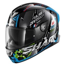 Casco integrale a doppia visiera con LED integrati SKWAL 2.2 NOXXYS   Nero-Blu-Verde