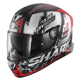 Casco integrale a doppia visiera con LED integrati SKWAL 2.2 NOXXYS Mat   Nero Opaco-Rosso-Argento