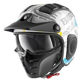 Casco Jet X-Drak taglia M Bianco-Blu-Giallo