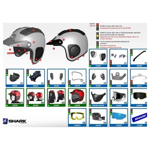Shark Helmets VE2500PBLKTU Presa Aria Superiore ATV DRAK - X DRAK Nero Taglia Unica