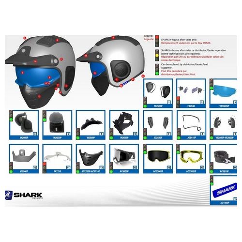 Shark Helmets VE2600PKMATU Presa Aria Superiore Oppacca X DRAK Nero-Opaco-Antracite Taglia Unica