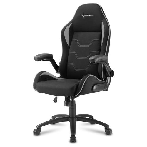 Sharkoon Elbrus 1 Sedia Gaming Pelle Sintetica Braccioli e Schienale Imbottiti e Regolabili Nero/Grigio
