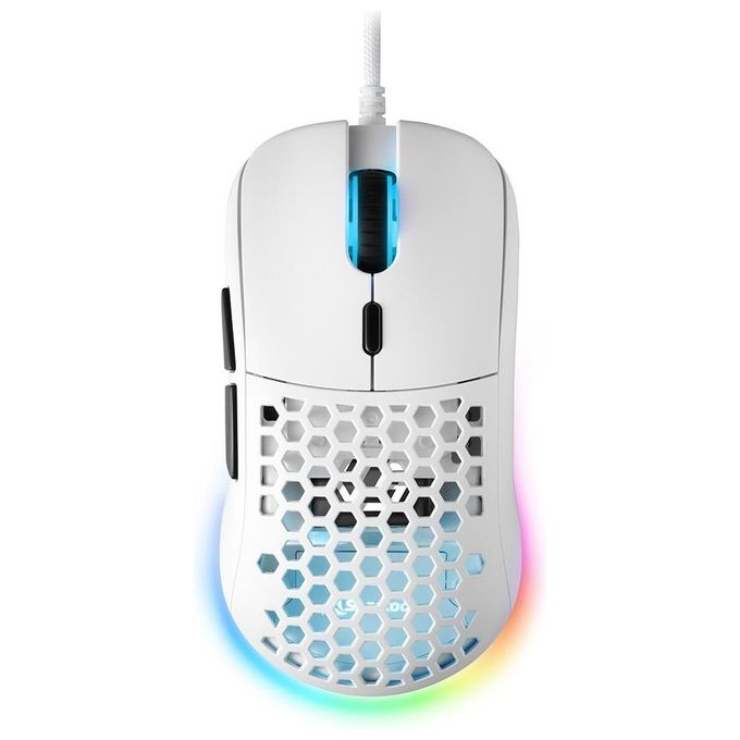 Sharkoon Light2-180 Mouse Gaming 5000 Dpi Rgb 6 Tasti Configurabili Usb 1.8mt Bianco