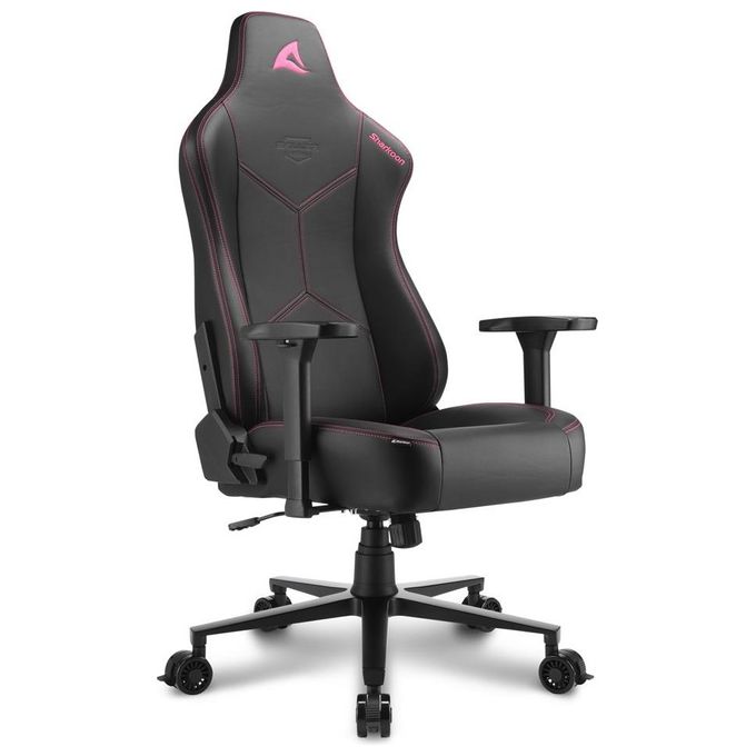 Sharkoon SKILLER SGS30 sedia in Pelle Sintetica, Dimensioni Comfort Nero Rosa