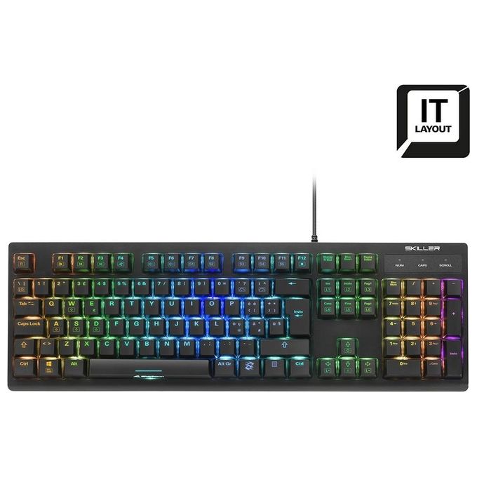 Image of Sharkoon SKILLER SGK30 Tastiera Gaming Meccanica Switch rosso Layout Ita Rgb Personalizzabile