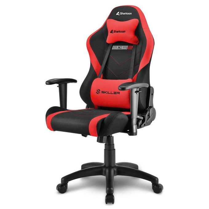 Sharkoon Skiller sgs2 Junior Sedia Gaming Kids in Tessuto Braccioli e Schienale Regolabili Rosso