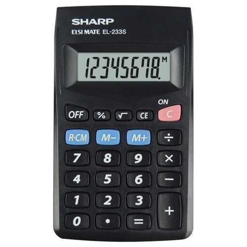 Sharp Elsi Mate El-233sb Calcolatrice Tascabile 8 Cifre Nero