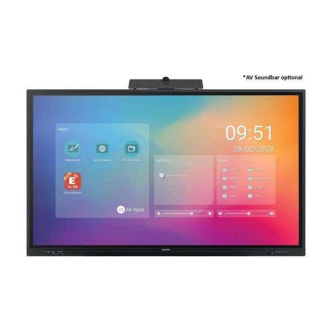 Sharp PN-LC752 Pannello Piatto per Segnaletica Digitale 75'' Lcd Wi-fi 450 Cd-m² 4k Ultra Hd Nero Touch Screen Processore Integrato Android 11 16-7