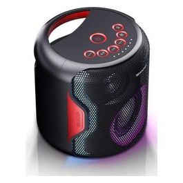 PS-921(BK) Altoparlante per Feste Bluetooth Compatto e Portatile con Luci da Discoteca Audio 2.1 e 3D Duo per Accoppiare un Secondo PS-921 in Stereo TWS Resistente agli Schizzi IPX5