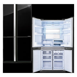 SJ-GX820P2BK Frigorifero side by side 4 porte 605 litri Total No Frost Classe F in Vetro nero