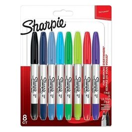 Sharpie Twin Tip Pennarello Indelebile UF + F 8 Colori