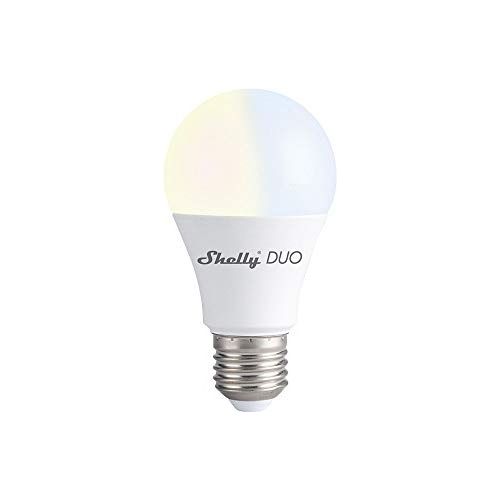 SHELLY DUO E27 Lampadina LED Smart Wi-Fi a Controllo vocale, Compatibile con Alexa e Google Home, Dimmerabile, 800lmn di intensità Luminosa, Attacco E27
