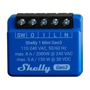 Shelly Rele' Plus 1 Mini Gen 3 Blu