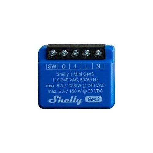 Shelly Rele' Plus 1 Mini Gen 3 Blu