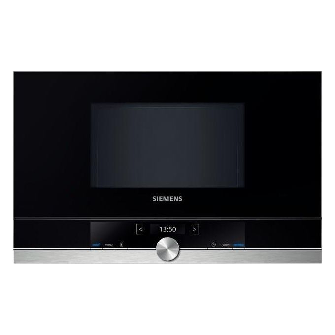Siemens BF634LGS1 iQ700 Forno a Microonde da Incasso 21 Litri 900 W 5 Livelli di Potenza Display TFT 60 cm Nero/Acciaio Inox