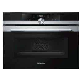 Siemens CM633GBS1 Forno Elettrico Multifunzione da Incasso con Microonde 45 Litri 6 Programmi varioSpeed Display TFT softMove 60 cm Nero/Acciaio Inox