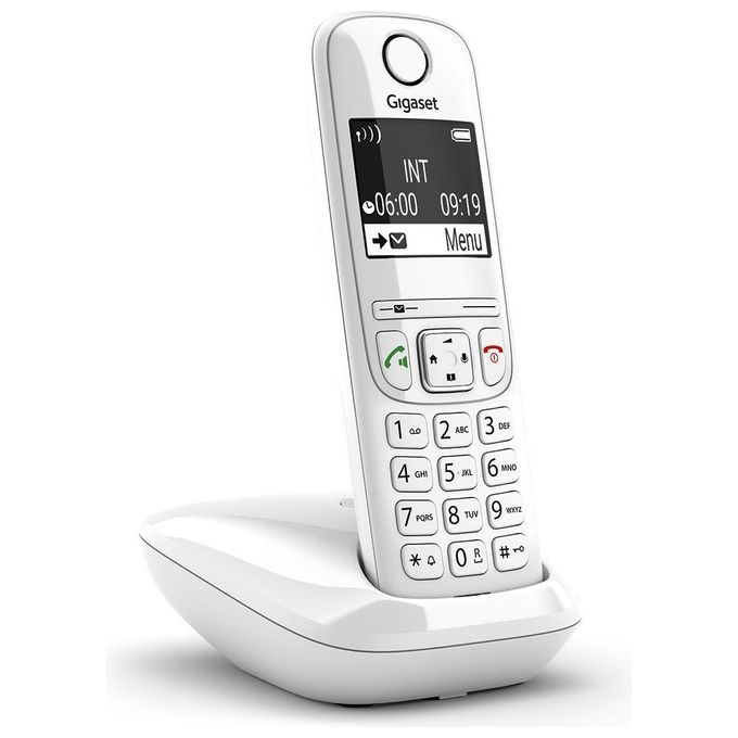 Siemens Gigaset Telefono Cordless As690 Ita White con Vivavoce Display 2" Illuminato 100 Memorie