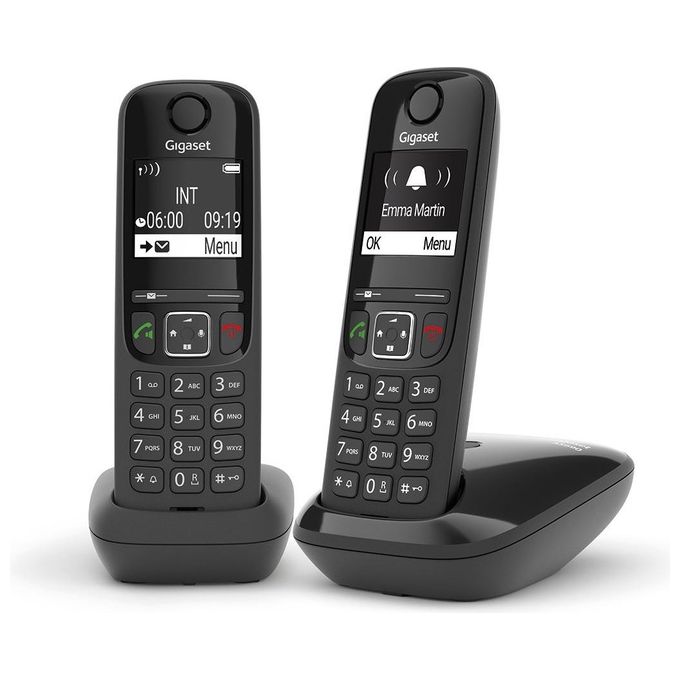 Image of Gigaset AS690 Duo Coppia Cordless Display 2'' Vivavoce Rubrica Nero