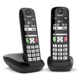 Gigaset E270 Duo Coppia Cordless DECT Display 2'' Vivavoce Rubrica Nero