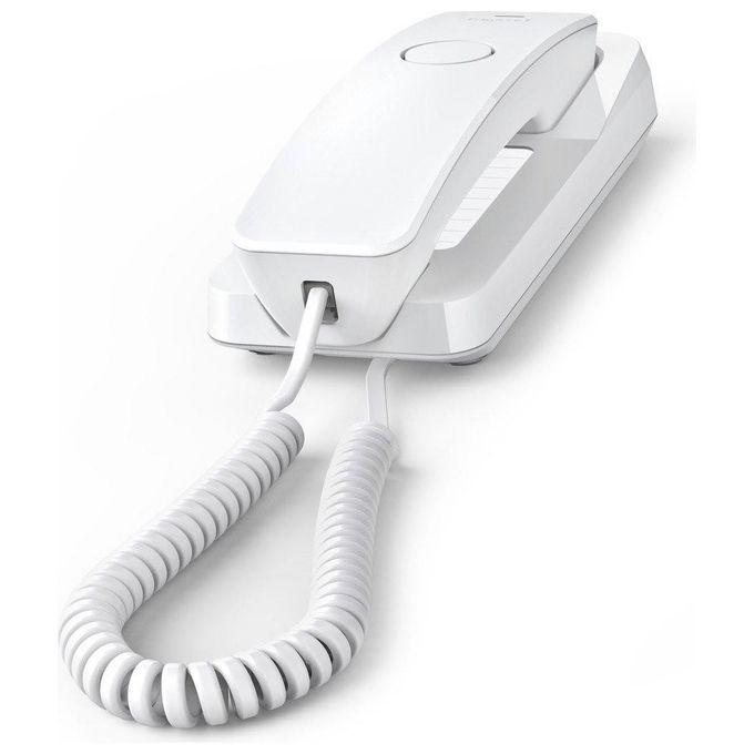 Gigaset DESK 200 telefono a filo salvaspazio da scrivania e da parete Bianco