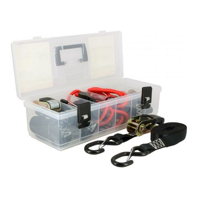 Sifam Cofanetto da 10 Cinghie 4 Cinghie Gancio e Cricchetto 6 Tenditori Gancio