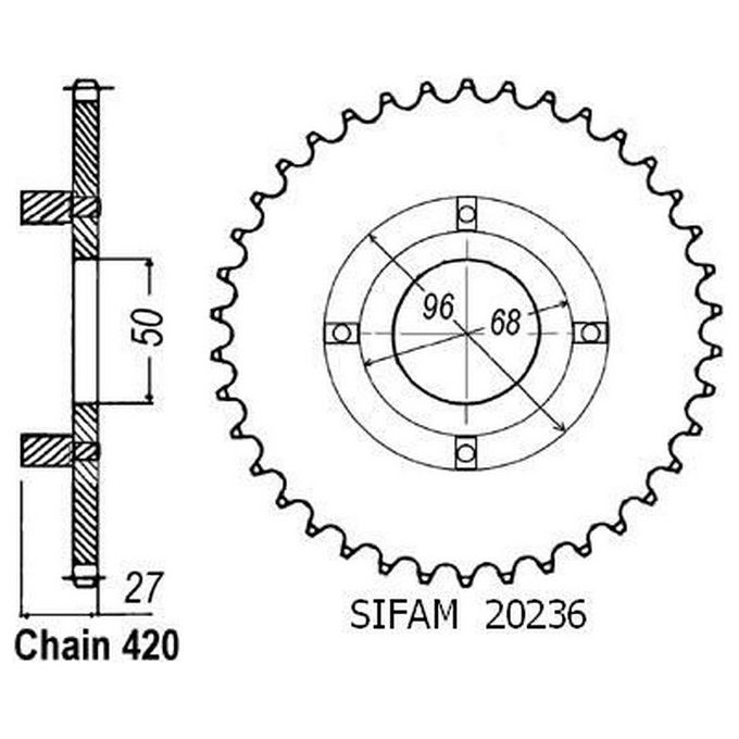 Sifam Corona St 70 Dax 1978-1981 Cy 80 - 420 - 38 Denti - Simile a JTR256