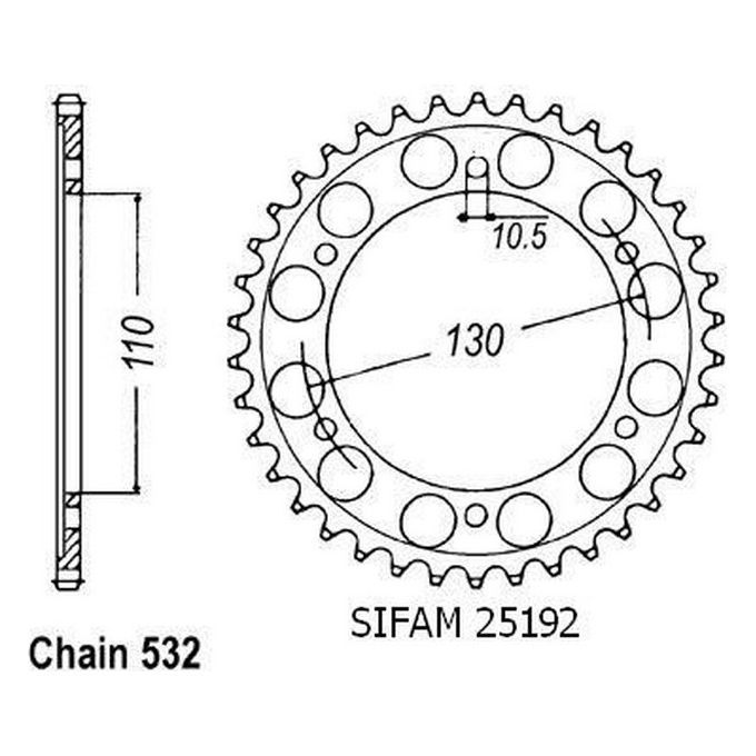 Sifam Corona Yamaha Yfz-r6 2003 - 532 - 48 Denti - Simile a JTR1875