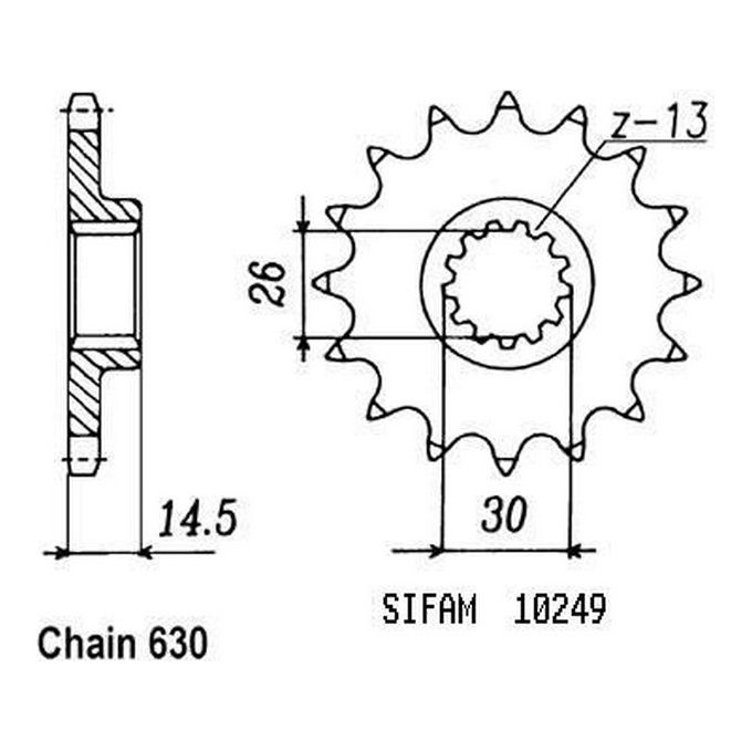 Sifam Pignone Cbx 1000 Z 1979-1980 - 630 - 15 Denti - Simile a JTF335